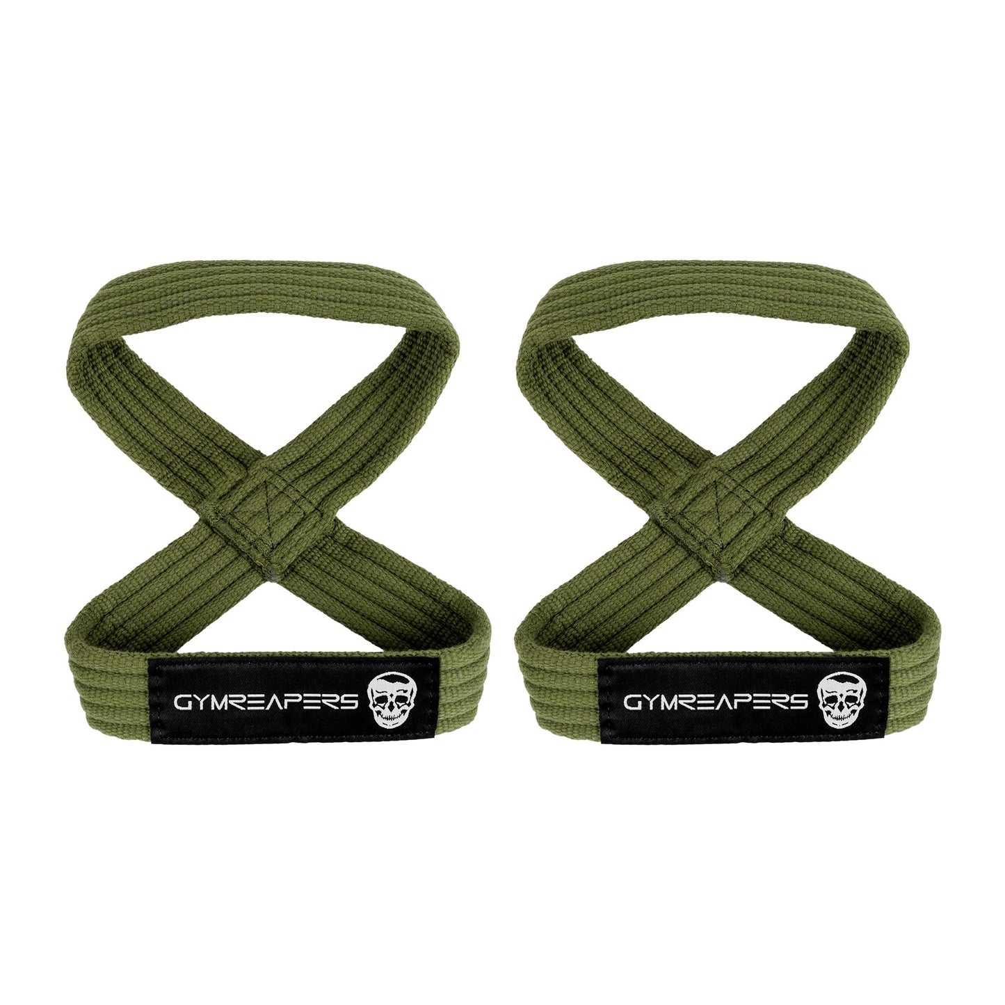 Gymreapers Figure 8 Lifting Straps for Deadlift, Powerlifting, Strongman, & Cross Training Strong Weightlifting Wrist Straps for Men, Women (OD Green, Small)