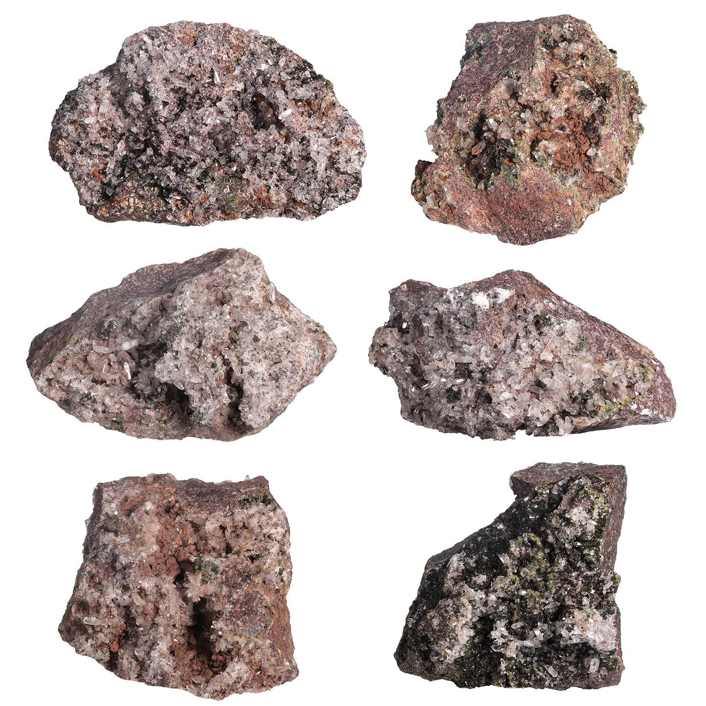Rockcloud Natural Epidote Raw Crystal Stone Cluster Irregular Shaped Specimen for Home Decoration, 1.10 lb to 1.32 lb
