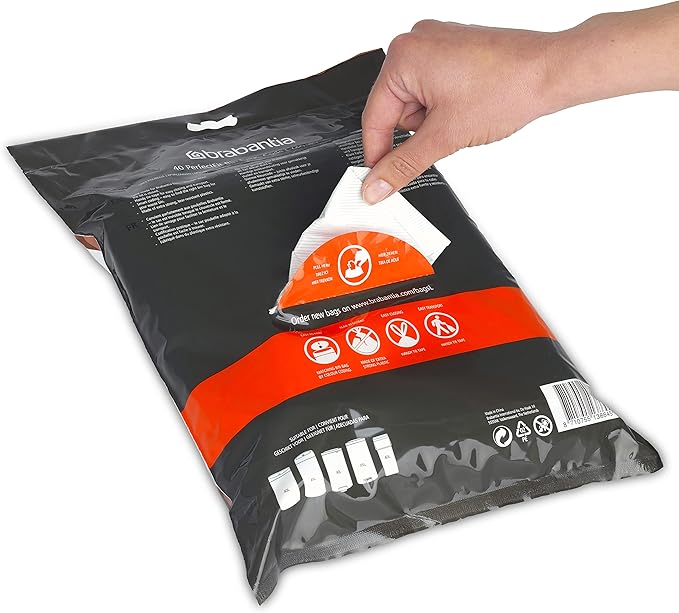 Brabantia PerfectFit Trash Bags Thick Plastic Trash Can Liners