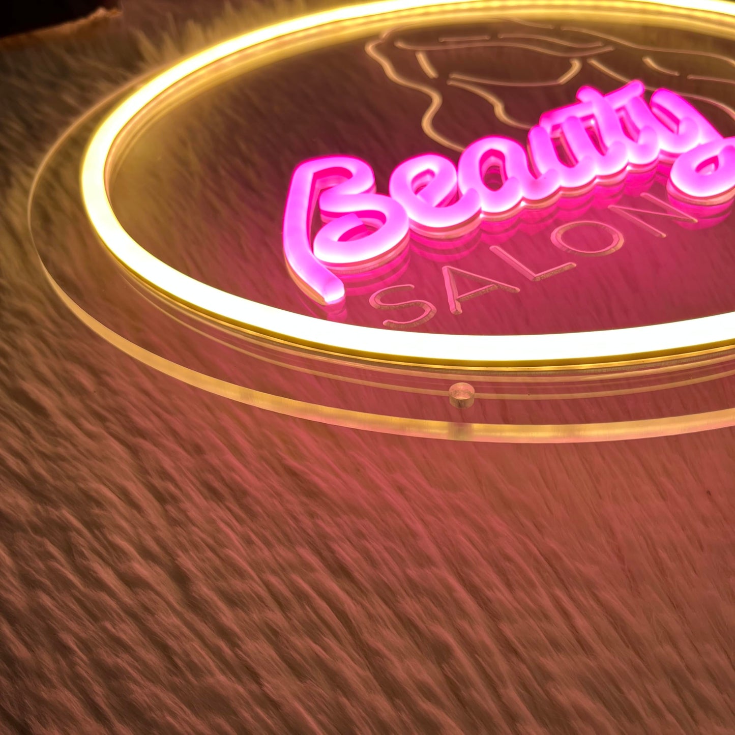 Beauty Salon Neon Sign Beauty LED Neon Light Dimmable USB Powered Adjustable Brightness Light up Sign for Spa Salon Nails Browing Waxing Room Decoration Festival Birthday Chritmas Gifts 35cm*35cm