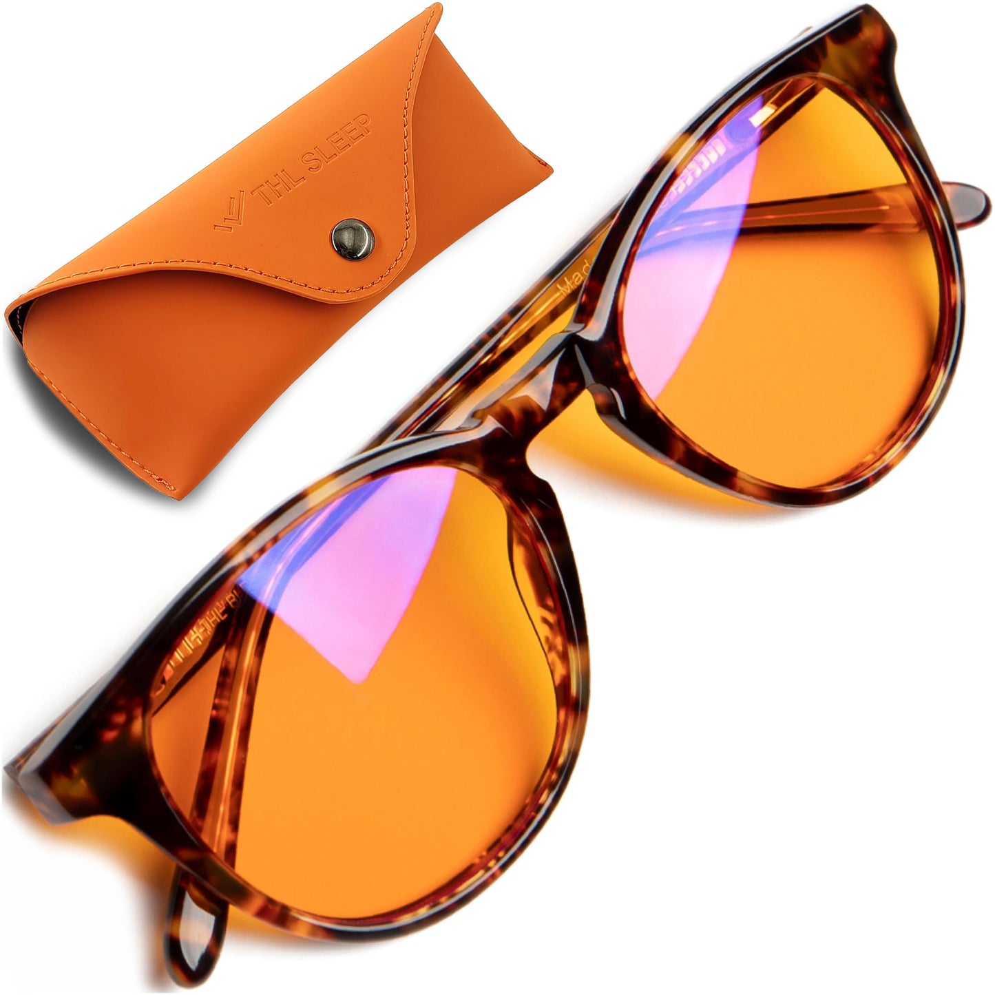 Orange +1.5 Blue Light Blocking Reading Glasses for Better Sleep - Amber Readers & Migraine Glasses for Women & Men - 1.5 Orange Reader Blue Light Blockers for Computer Eye Strain Eye Fatigue (+1.50)