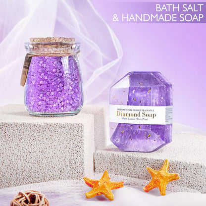 Gifts for Women, Birthday Gifts for Women, Happy Birthday Gifts Basket for Woman,Lavender Relaxing Spa Gifts Basket for Best Friends Female Wome n Sister Mom Wife Her Girlfriend Coworker