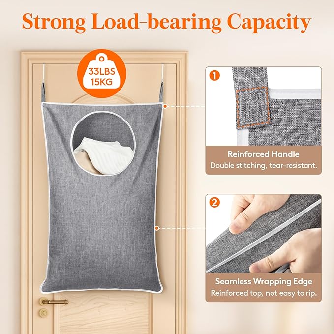 Lifewit 2 Pack Over Door Laundry Hamper, Large Collapsible Hanging Laundry