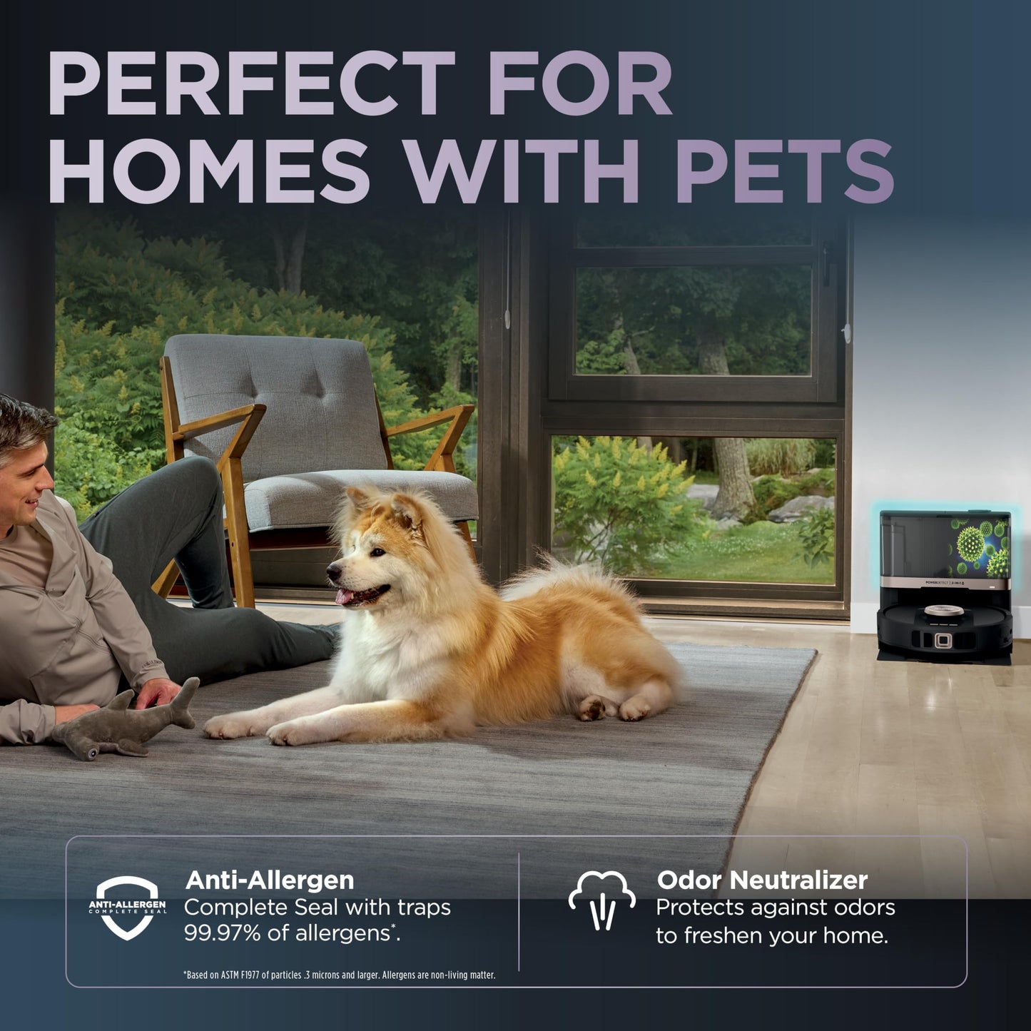 Shark AV2501S AI Ultra Robot Vacuum, with Matrix Clean, Home Mapping, 30-Day Capacity HEPA Bagless Self Empty Base, Perfect for Pet Hair, Wifi, Dark Grey
