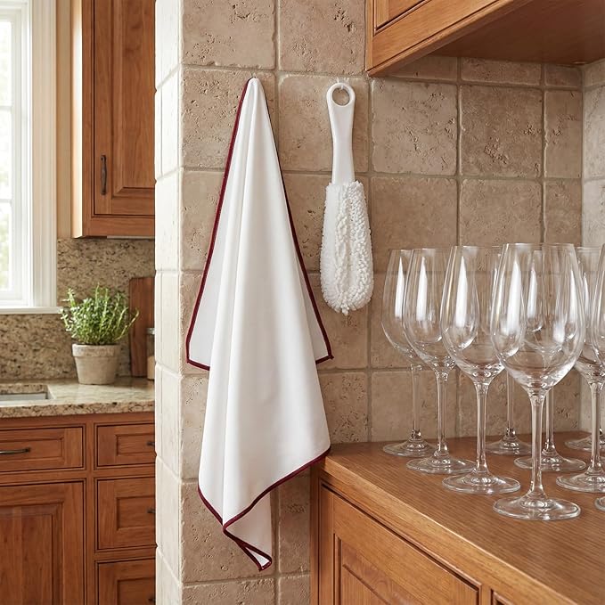 3 Pcs Wine Glass Cleaner Set Large Microfiber Polishing Cloths Wine Glass