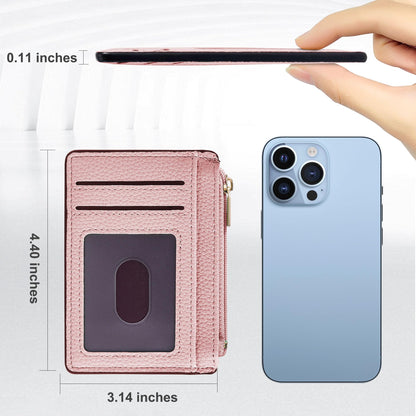Tipmile Credit Card Holder for Women Slim Minimalist Front Pocket RFID Blocking Wallet Small Compact Card Case with ID Window, Light Pink
