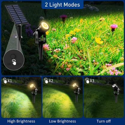 T-SUNUS Solar Garden Spot Lights, LED Solar Light Outdoor Waterproof Auto ON/Off for Garden, Driveway, Pathway, Pool Area, Christmas Decorations(Warm White 3000K)