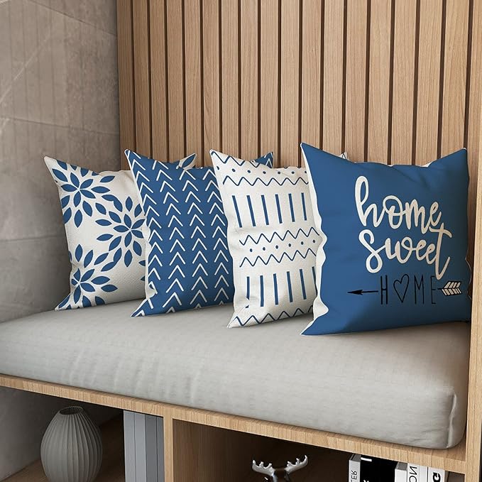 YCOLL Pillow Covers 22x22 Set of 4, Modern Sofa Throw Pillow Cover, Decorative