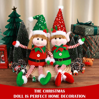 BINSUNS 2 Pack Christmas Gnomes Decoration - Handmade Xmas Swedish Tomte Plush Scandinavian Ornaments Figurine Gnomes Gifts Window Home & Holiday Decor(Sequin Gnomes)