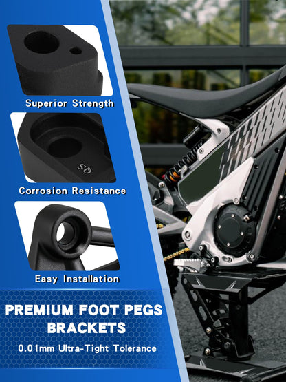 IUVWISN Foot Pegs Brackets for Talaria XXX X3/PRO Footpeg Holder Kits Pedal Bracket Support EBike Electric Dirt Bike Black