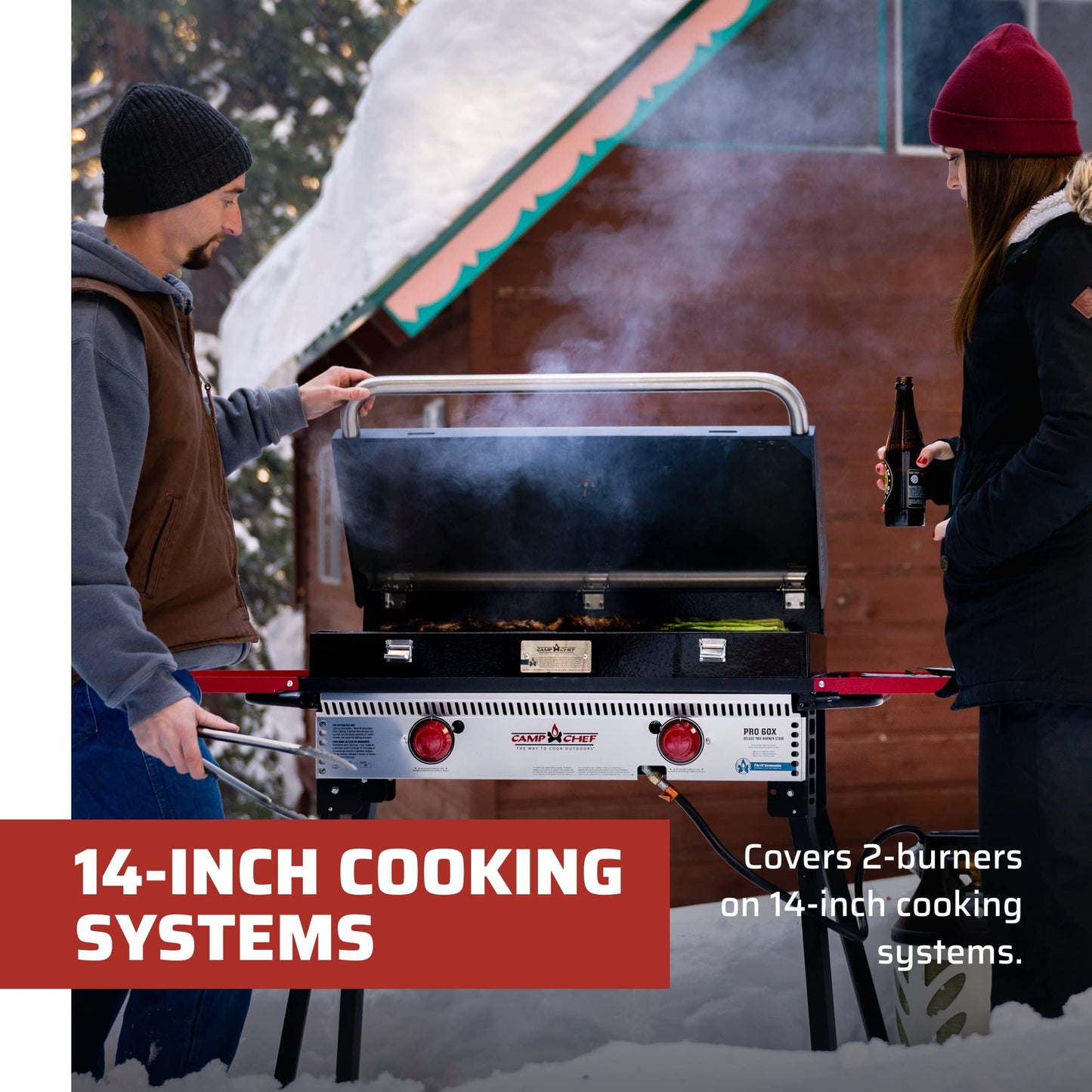 Camp Chef Deluxe Barbecue Box Hinged Lid for 2 Burners