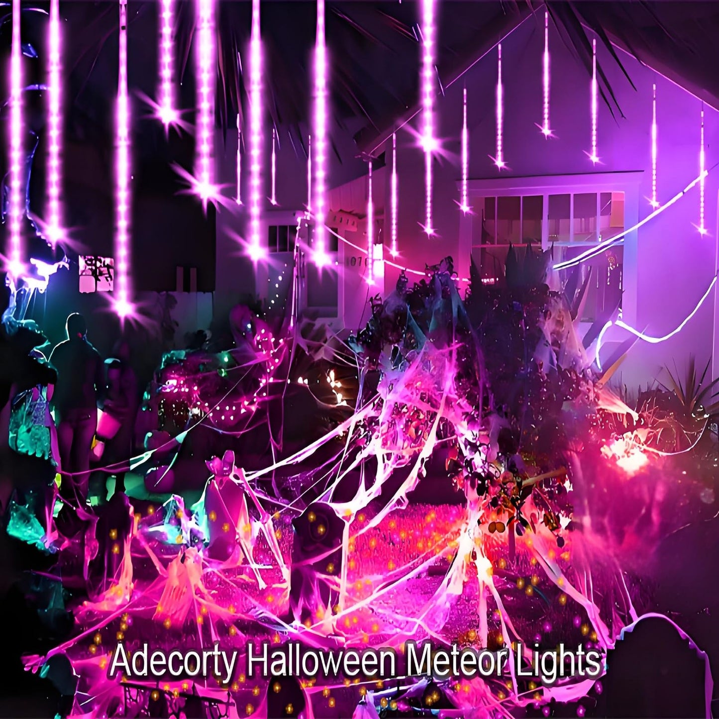 Adecorty Halloween Lights Outdoor, Purple Halloween Decorations, UL Plug