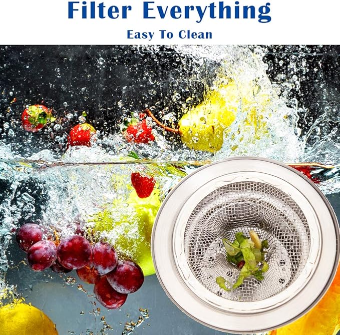 40 pcs Heavy Duty Stainless Steel Slop Basket Filter Trap, 2.75" Top / 1" Mesh