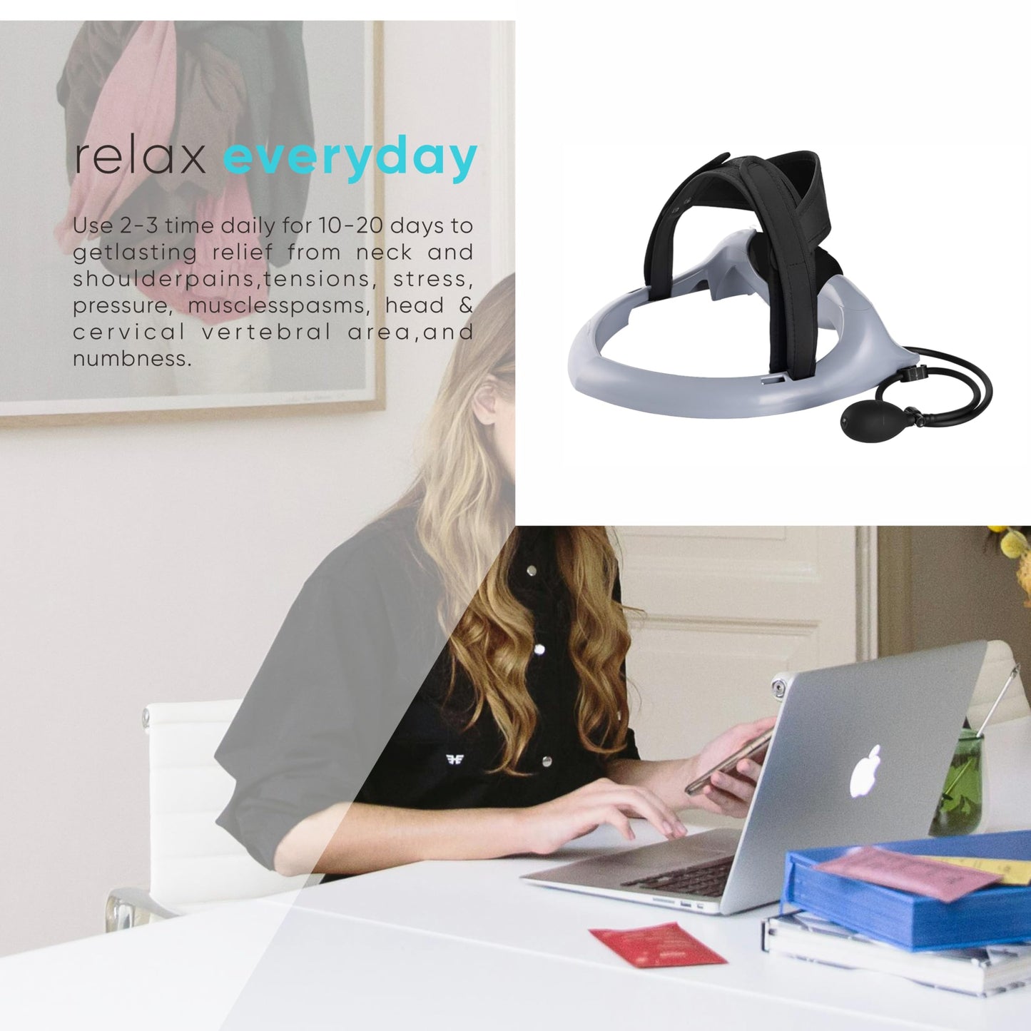 ECOGUN Posture Neck Exercising Cervical Spine Hydrator Pump - Relief for Stiffness, Restores Neck Curve