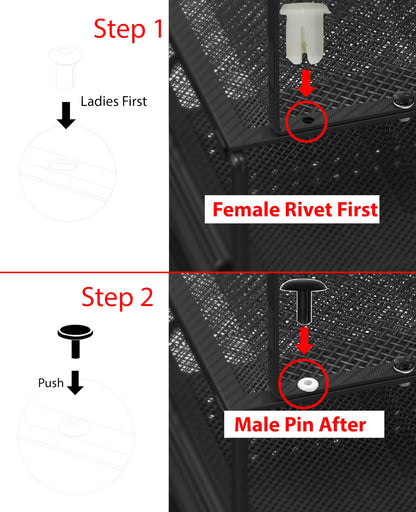 Simple Houseware Mesh Desk Organizer with Sliding Drawer, Double Tray and 5 Upright Sections, Black