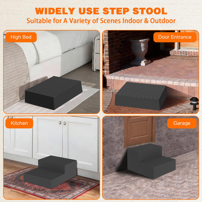 High Density Foam Two Bed Step Stool for Seniors Adults, 11.8" Rise Step with Double Sided Non-Slip Surface & Pads for High Bed/Kitchen/Door Entrance