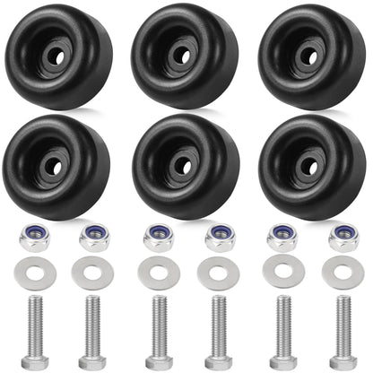 6-Pack Extreme Heavy Duty Rubber Foot Pads, 2.5 Inches Vibration Dampeners, Universal Anti Vibration Feet for Generators, Compressors, Pressure Washers, Pumps, Trailers (Round Bumpers with Screw Kits)