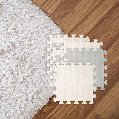8 PCS Soundproof Interlocking Rug Pad, 11.8 x 11.8 x 0.4 Inch Non Slip Rug Pads, Foam Rug Mat Noise Reduction Puzzle Carpet Padding Protects and Adds Cushion for Hardwood Floors