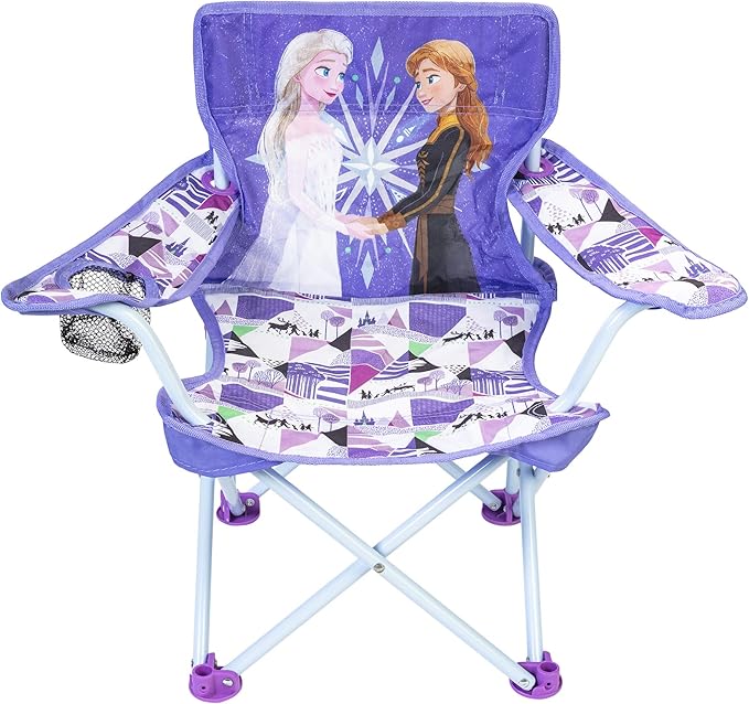 Disney Frozen Kids Chair Foldable for Camping, Sports or Patio with Carry Bag, Toddlers 24M+