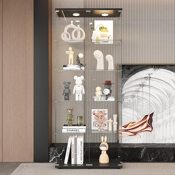 LFT HUIMEI2Y Glass Display Cabinet 5-Shelf