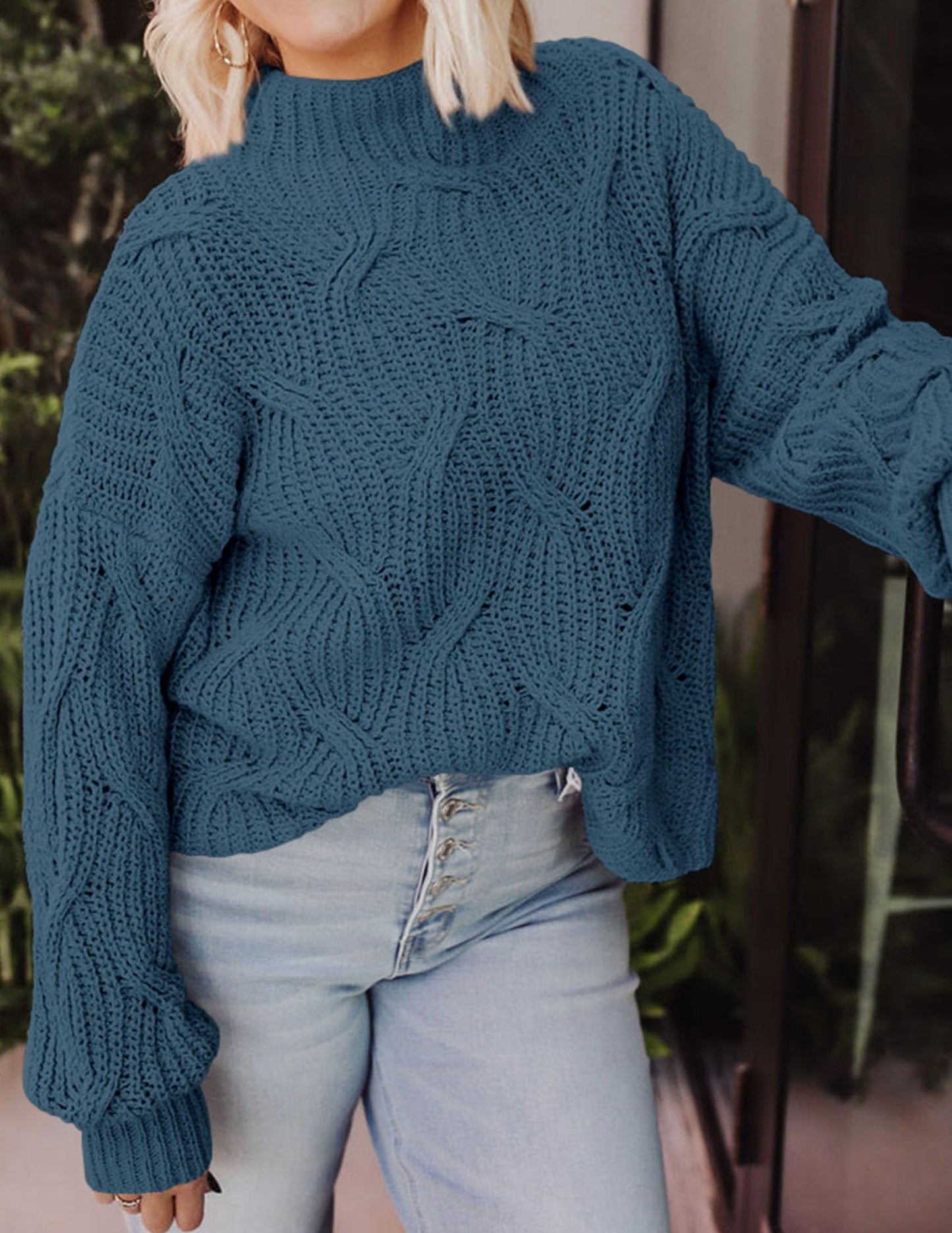 PRETTYGARDEN Women's Fall Oversized Pullover Sweaters Casual Crewneck Long Sleeve Chunky Cable Knit Tops Winter Clothing