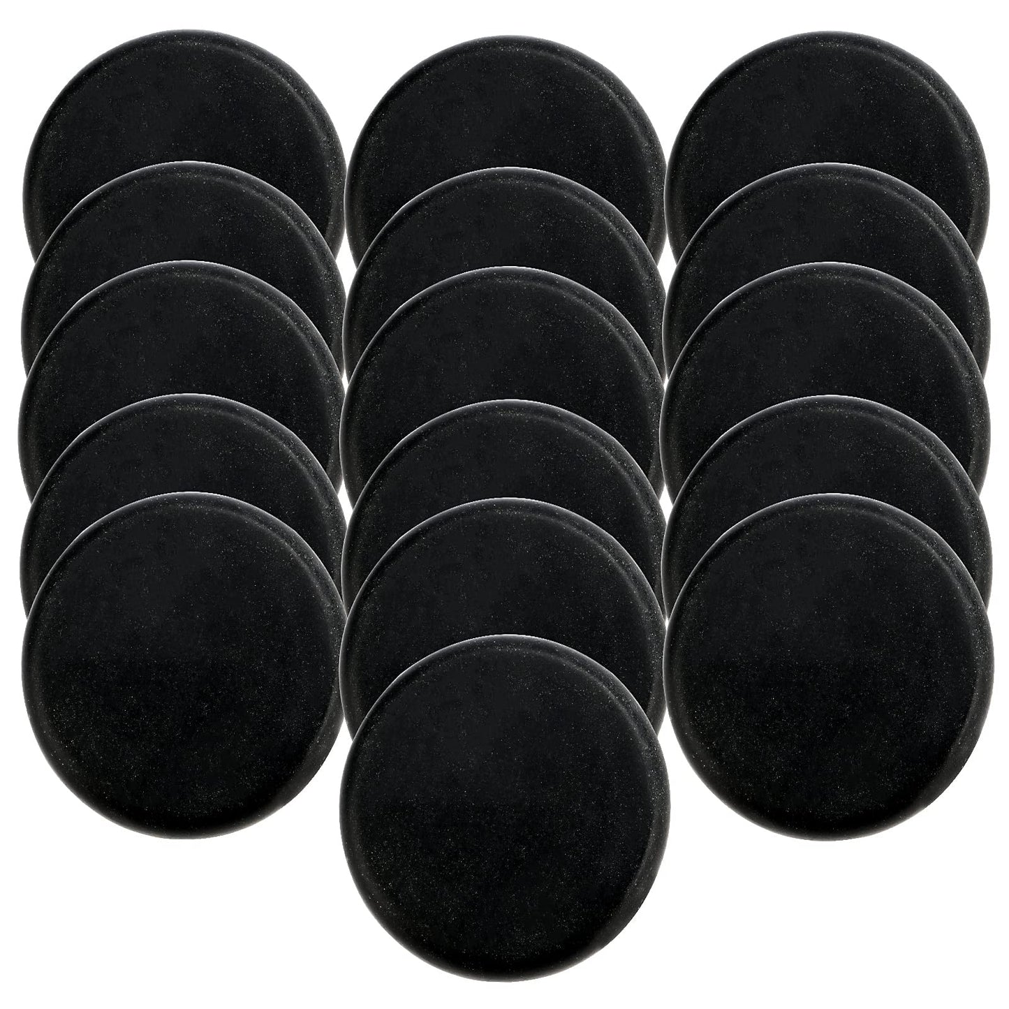 SOUJAP 16 Pack 3.15 Inch Basalt Massage Stones, Large Massage Hot Round Stones, Black Essential Basalt Rocks for Relaxation, Home Spa