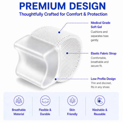 FULEEAN Big Toe Spacers,Hallux Valgus Corrector,Relieve Bunion Pain,Prevent Overlapping Toes, All-Day Comfort for Men & Women, Fits in Shoes.