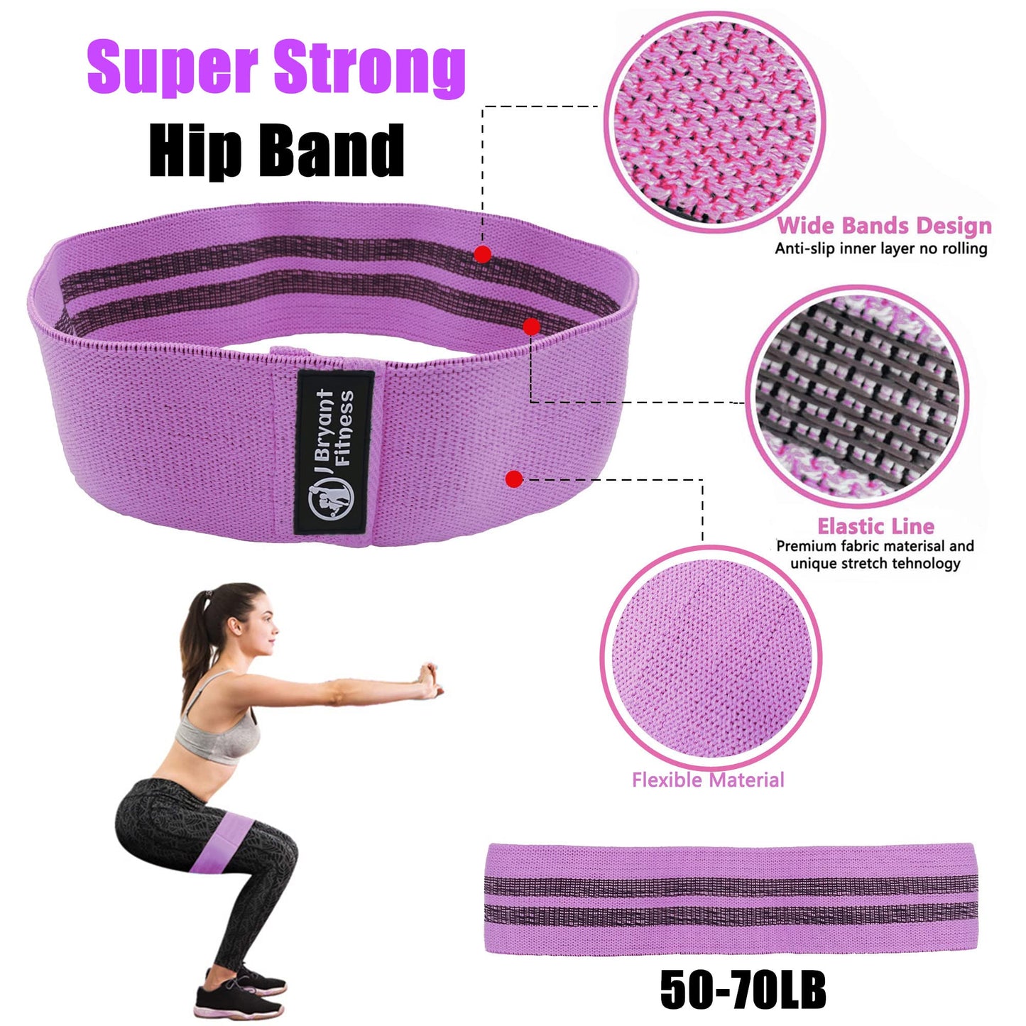 J Bryant Barbell Pad Set with 2 Ankle Straps for Cable Machines Hip Resistance Band Weight Lifting Straps Thick Cushion Hip-Thrusts Pad with Carry Bag for Squats Bench Press Workout