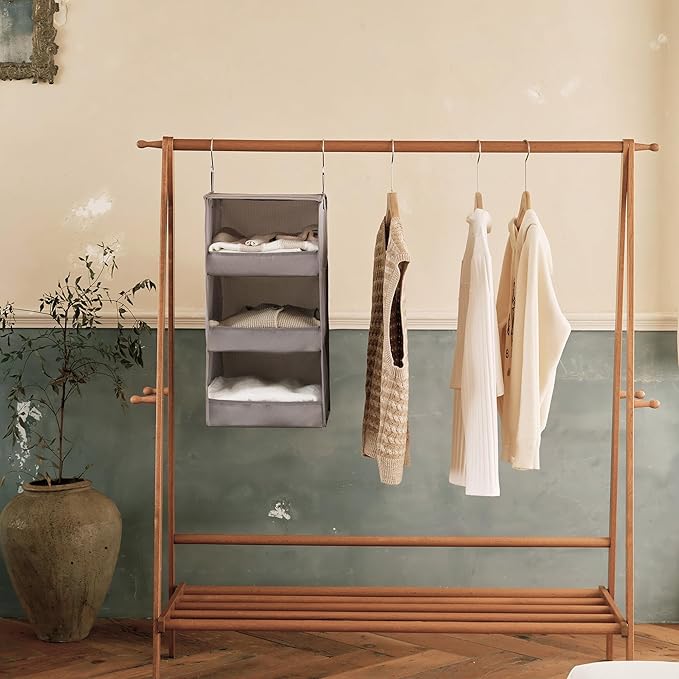 GRANNY SAYS 3-Shelf Hanging Closet Organizer and Storage, Collapsible Hanging