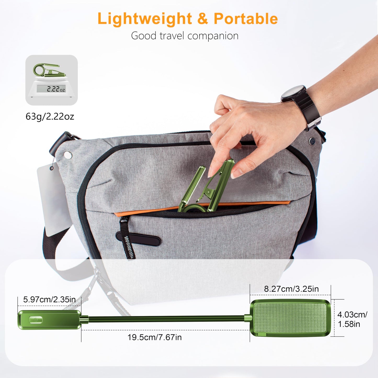 Gritin 9 LED Rechargeable Book Light for Reading in Bed - Eye Caring 3 Color Temperatures,Stepless Dimming Brightness,80 Hrs Runtime Small Lightweight Clip On Book Reading Light for Studying