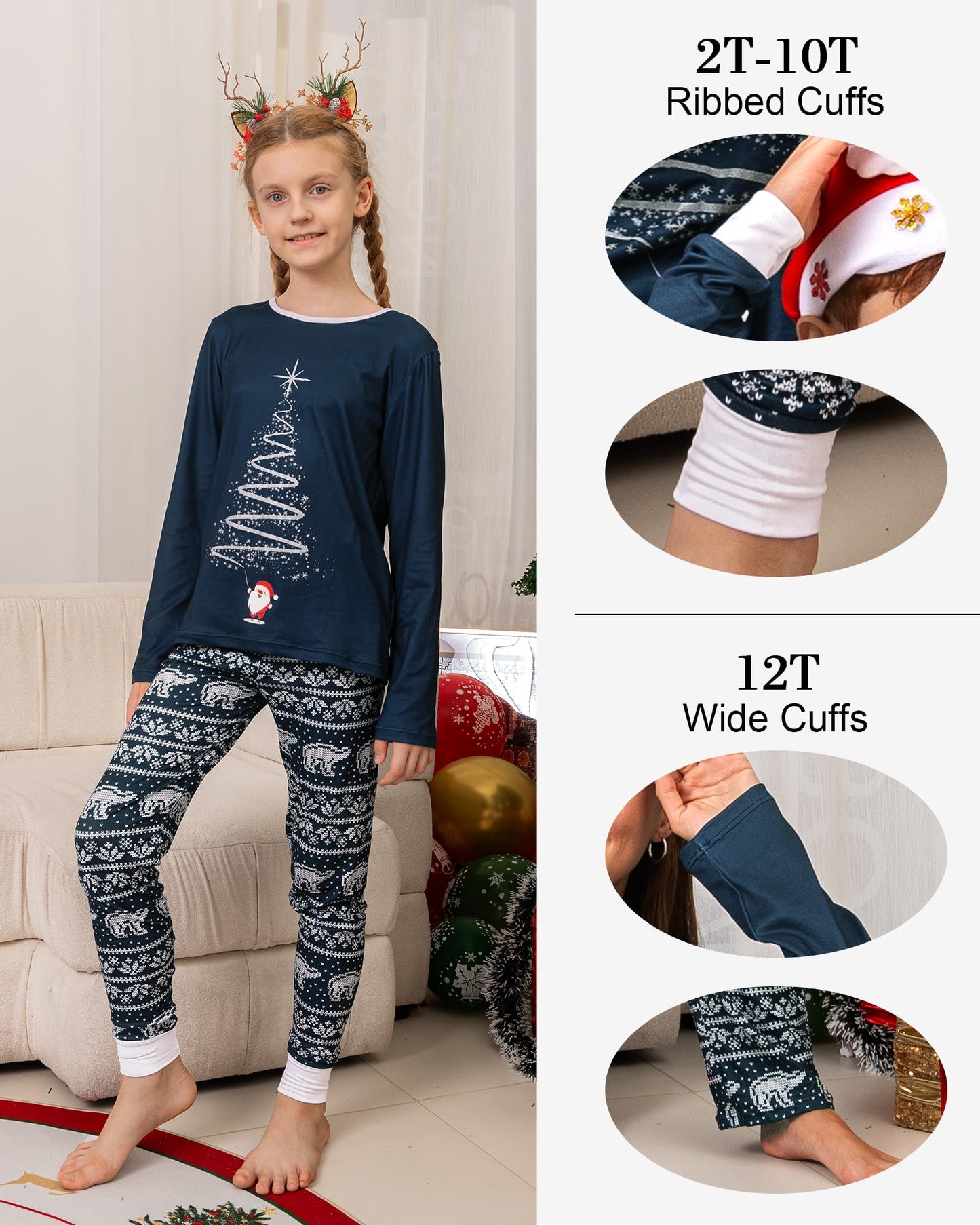 Rnxrbb 2025 Matching Family Christmas Pajamas Holiday Family Christmas Pjs Set Sleepwear Xmas Jammies Men Women Kids Couples,Navy Xmas Fireworks-K-2T