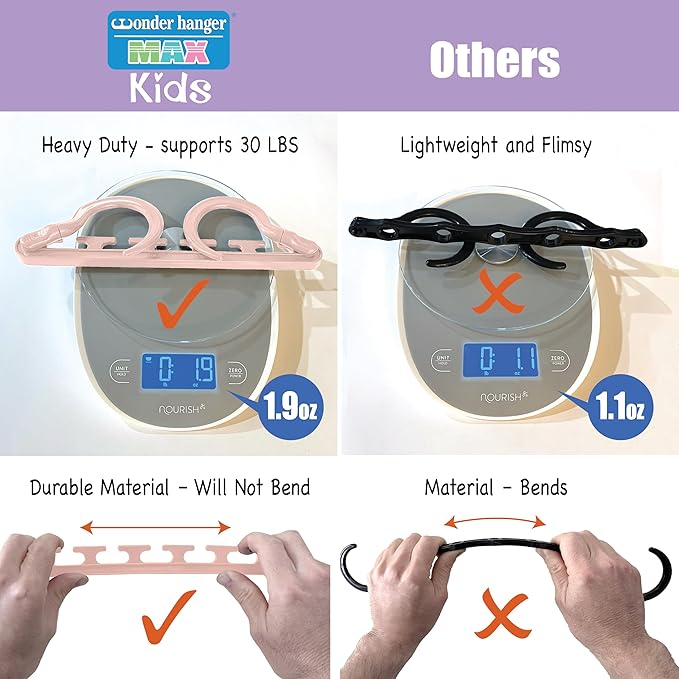 Wonder Hanger Max 10-Pack Space Saving Hangers, Reinforced Hooks Swivels 360°