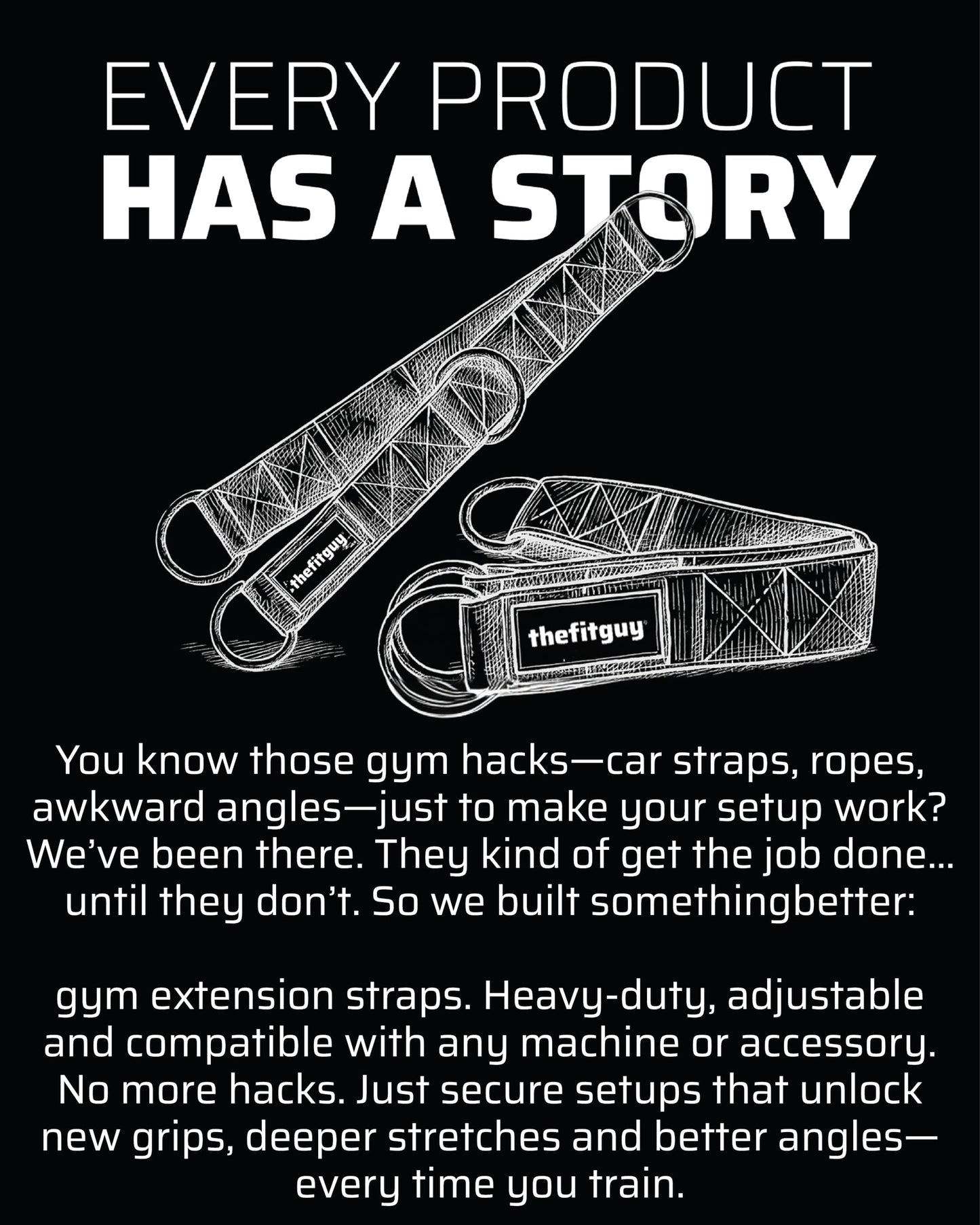 THEFITGUY Cable Extension Straps | Unlock New Grips & Exercises | 5 Adjustable Lengths | Heavy-Duty for Cable Attachments, Machines, Bars & Handles (Pair)