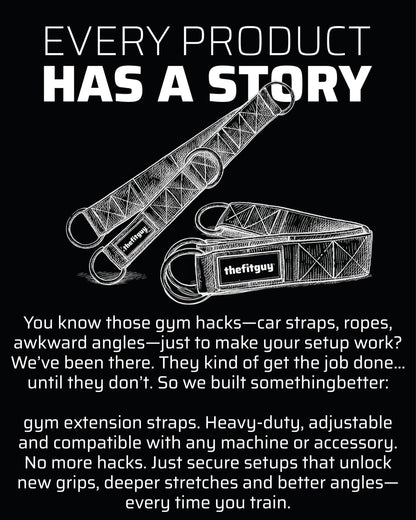 THEFITGUY Cable Extension Straps | Unlock New Grips & Exercises | 5 Adjustable Lengths | Heavy-Duty for Cable Attachments, Machines, Bars & Handles (Pair)