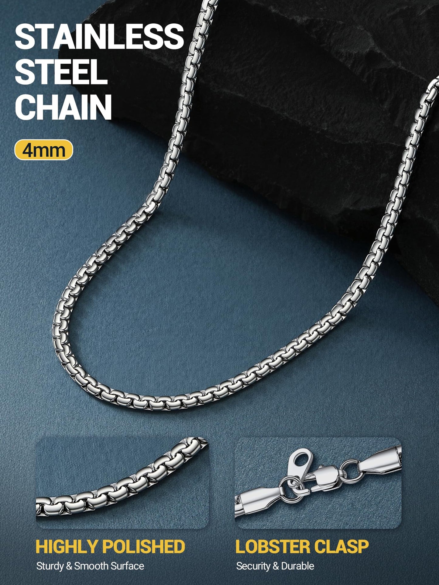PROSTEEL Stainless Steel Neck Chain Necklace Men Jewelry Link Chain Trendy Necklace