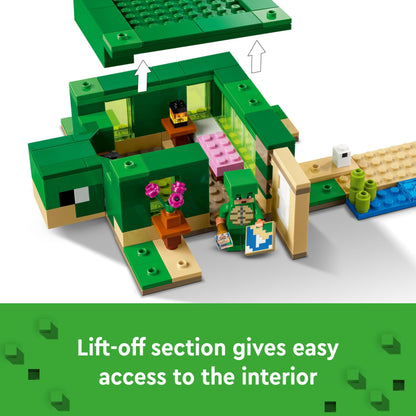 LEGO Minecraft The Turtle Beach House Animal-Care Toy for Kids, Girls and Boys Aged 8 Plus Years Old, Building Set with Characters and Figures from the Game, Gift for Gamers 21254