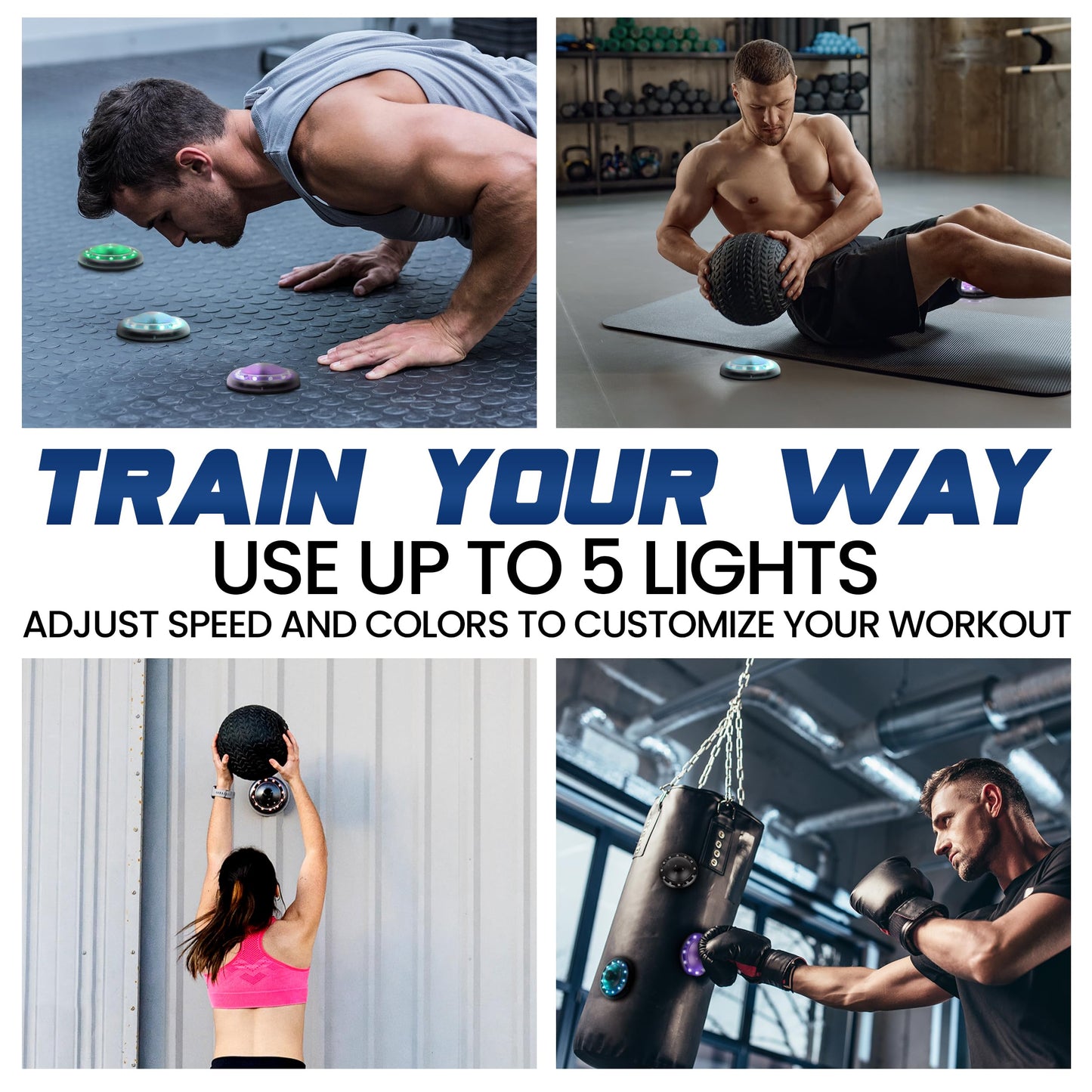 Reflexx RLT 2.1 Reaction Training Lights – Improve Reaction Time, Coordination & Focus – Adjustable Speed, Random Mode, Brightness & Sound Control – for Fitness, Rehab, Seniors & Athletes