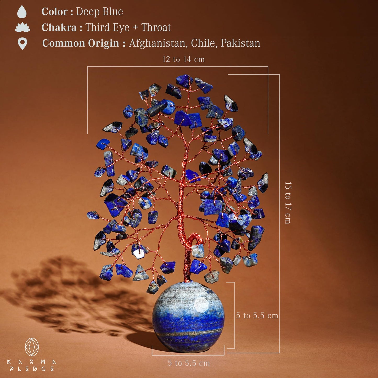Crystal Tree of Life Home and Office Decor Gifts for Women, Lapis Lazuli Chakra Healing Stones Feng Shui Bonsai Tree for Positive Energy, Money, Good Luck, Christmas Decor, Birthday Gifts for Mom