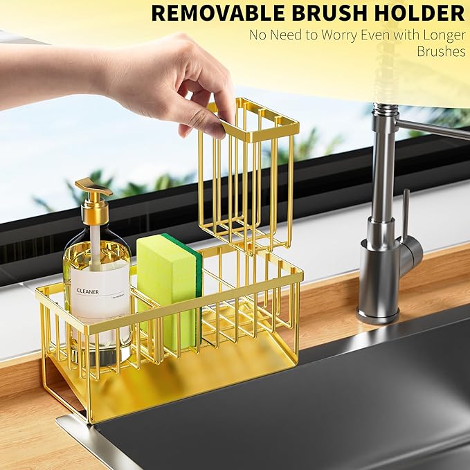 Cisily Gold Kitchen Sink Caddy Organzier