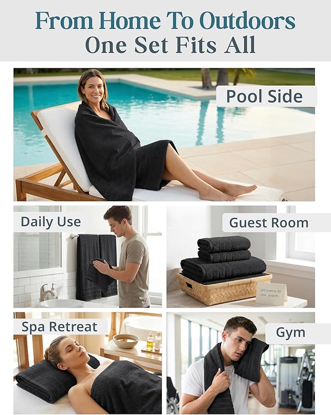 Casa Platino 100% Cotton Bath Towel Pack of 8