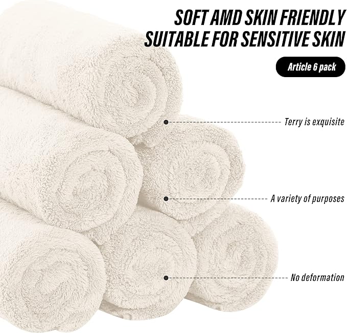 MOONQUEEN 6 Pack Premium Hand Towels