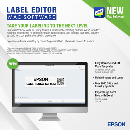 LABELWORKS Epson LW-Z5010PX Industrial Label Maker - Complete Printer Kit with Accessories, PX 147' Bulk Label Rolls, Desktop Printer