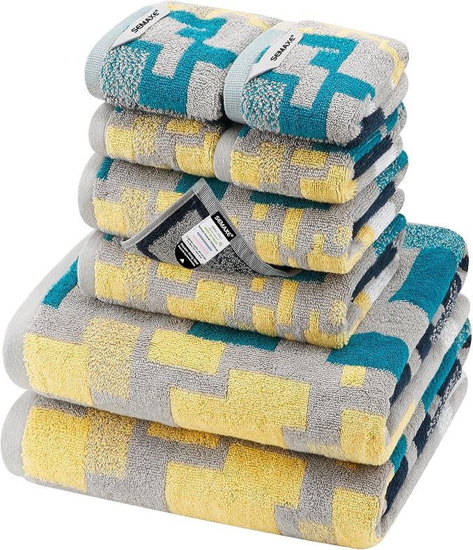 SEMAXE Bath Towel Set of 8 Include 2 Bath Towels 2 Hand Towels 4 Washcloths