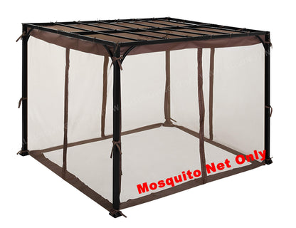 Replacement Mosquito Net for Flat-Roof Pergola - Mesh Bug Net Only (8 ft. x 10 ft., Brown)