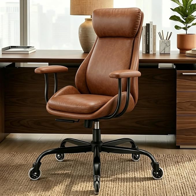 E-Motie Office Chair, Leather Desk Chair