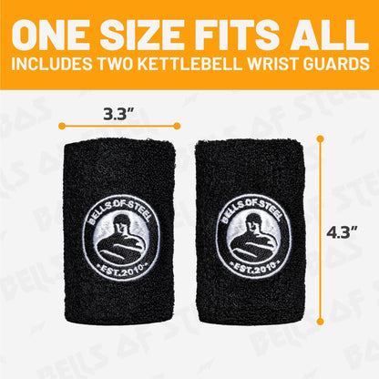 Bells of Steel Kettlebells Wrist Guard BellGuard Wrist Sweatband with Plastic Inserts for Shock Absorption | Gym Wrist Wraps, Wrist Brace for Working Out | One-Size-Fits-All, Pair of Wrist Guards
