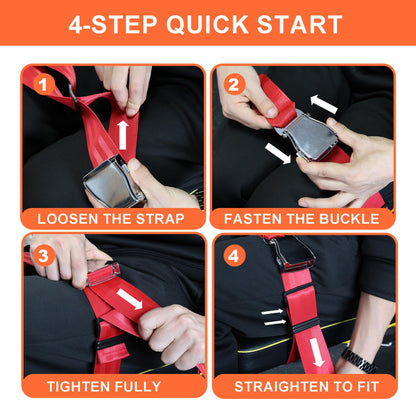 Nordic Curl Stabilizer Strap with Anti-Slip Locking Buckle, Adjustable 63-Inch gym seatbelt for Bench, Nordic Curl, Leg Extensions, Seated Rows & Home Gym Training(red)