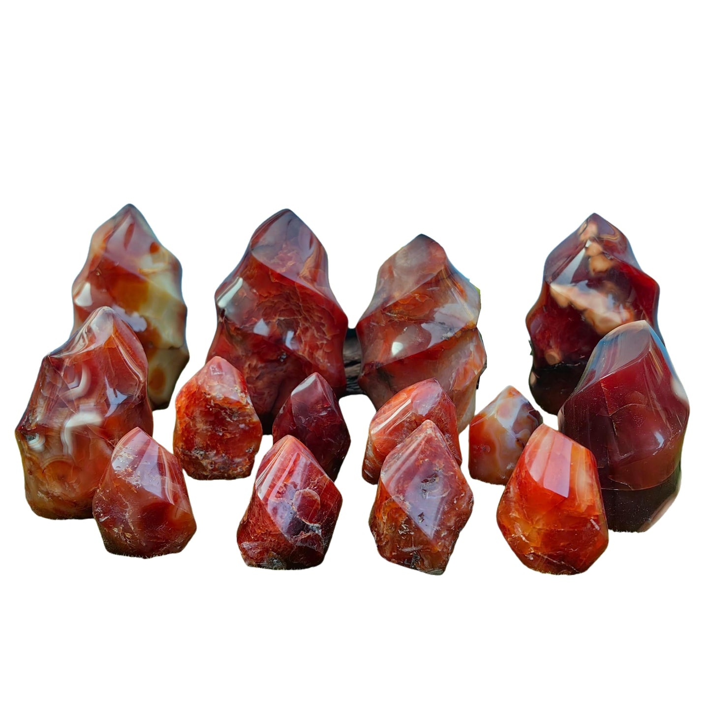 Natural Carnelian Flame Carving Crystal Red Agate Tower Point Reiki Mineral Office Home Decor Gift Healing (400g-500g)