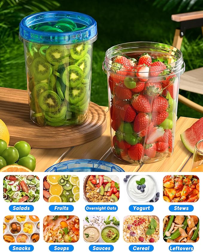 6 Pack-34oz Freezer Storage Containers, Plastic Food Storage Containers