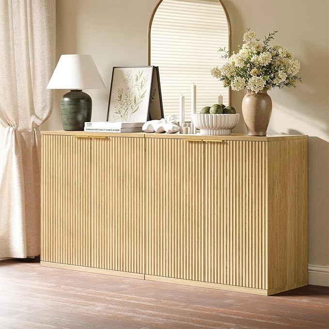 Evermagin 63" Oak Buffet Cabinet
